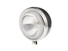 Headlight round 130mm Maxi black with chrome GUIA
