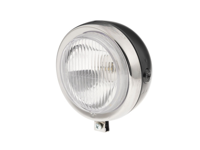 Headlight round 130mm Maxi black with chrome GUIA with grill product