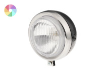 Koplamp rond 130mm Maxi custom poedercoat met chroom GUIA (kleur naar keuze)