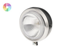 Koplamp rond 130mm Maxi custom poedercoat met chroom GUIA (kleur naar keuze)