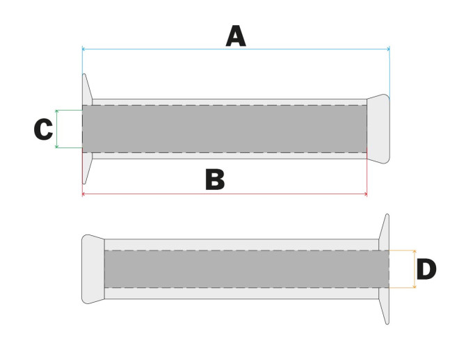 Handvatset Cross 922X zwart / grijs 24mm / 22mm product