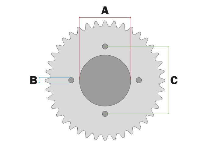 Rear sprocket Tomos 4L 34 teeth for Esjot A-quality product