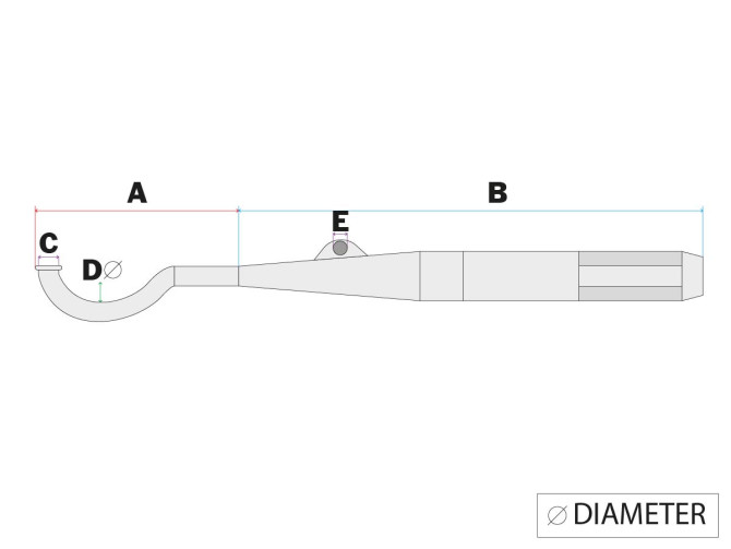 Uitlaat Tomos 4L / APN-4 28mm Laser zwart product