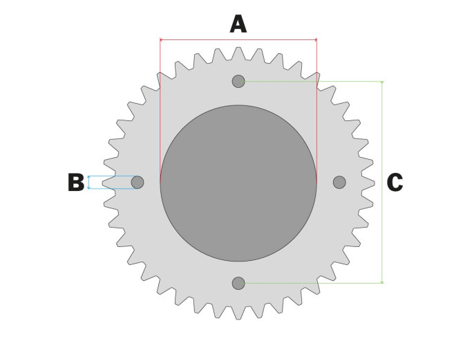 Rear sprocket Tomos A3 / A35 22 teeth replica product