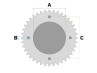 Achtertandwiel Tomos A3 / A35 / diverse modellen 21 tands thumb extra