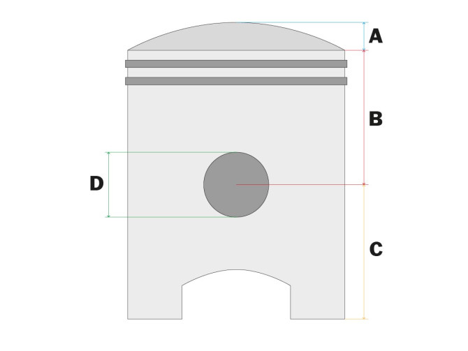 Piston 65cc 44mm pin 12 Tomos A35 DMP / Power1 / Alukit product