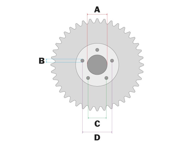 Rear wheel sprocket Tomos Revival 37 teeth (5 holes with wide hub) product