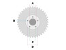 Rear wheel sprocket Tomos Revival 37 teeth (5 holes) thumb extra