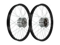 19 inch rim 19x1.20 spoke wheel black / galvanized set Tomos 2L / 3L A-quality