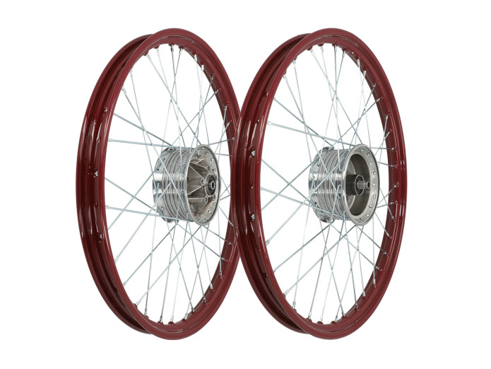 19 Zoll Felge 19x1.20 Speichenrad Bordeauxrot / verzinkt Satz Tomos 2L / 3L A-Qualität