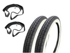 16 inch 2.25x16 Kenda K252 white wall tire set Tomos A3 / A35