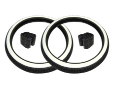 19 inch 2.25x19 Anlas NR-7 white wall tires with inner tubes set