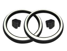 19 inch 2.25x19 Anlas NR-7 white wall tires with inner tubes set