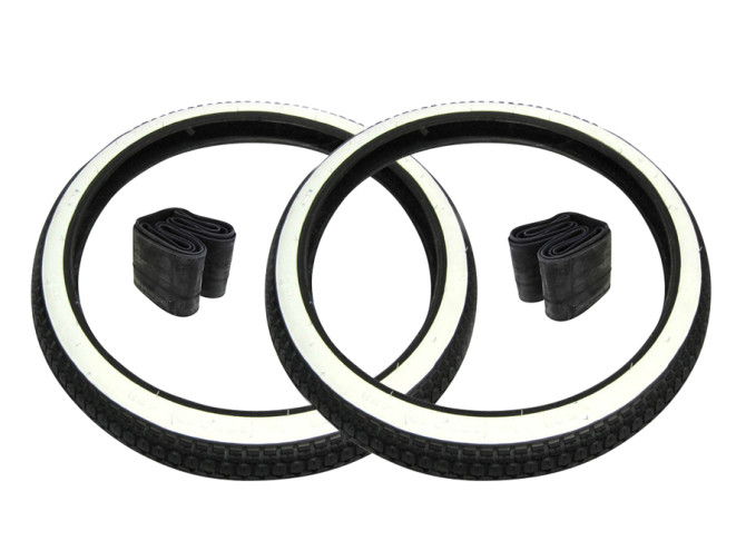 19 inch 2.25x19 Anlas NR-7 white wall tires with inner tubes set product