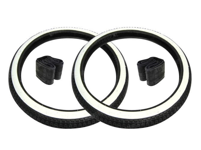 19 inch 2.25x19 Anlas NR-7 white wall tires with inner tubes set main
