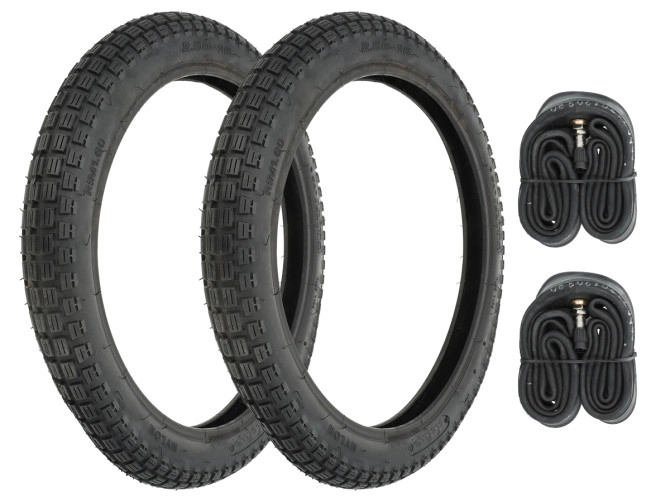 16 inch 2.50x16 IFA tires studded street / cross set Tomos A3 / A35 product
