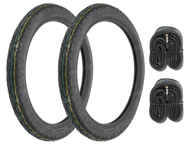 16 Zoll 2.25x16 Deestone all weather Reifen Satz Tomos A3 / A35 main