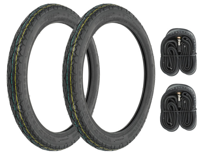 16 inch 2.25x16 Deestone all weather tire set Tomos A3 A35