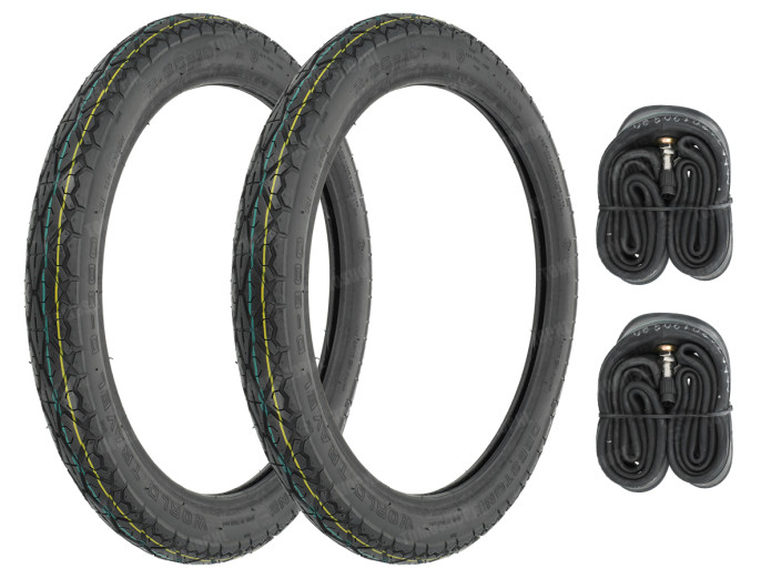 16 Zoll 2.25x16 Deestone all weather Reifen Satz Tomos A3 / A35