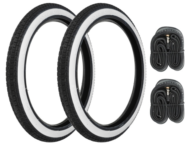 19 inch 2.25x19 Anlas NR-7 white wall tires set Tomos 2L / 3L product
