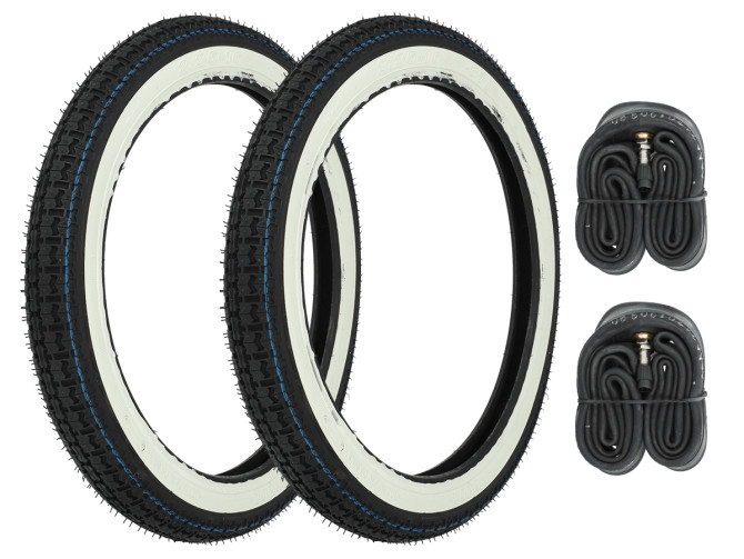 16 inch 2.25x16 Kenda white wall banden set Tomos A3 / A35 product