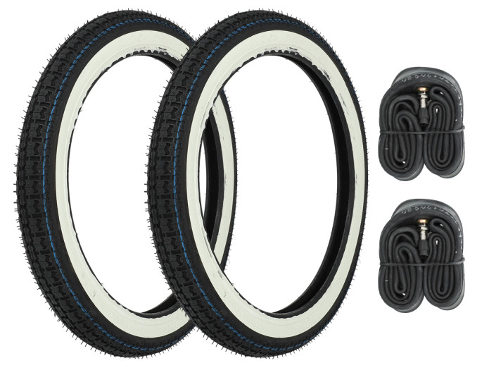 16 inch 2.25x16 Kenda K252 white wall tire set Tomos A3 A35