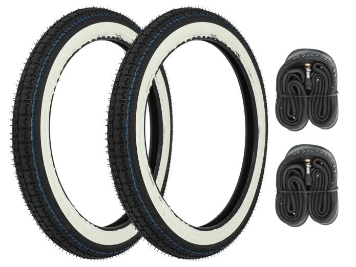 16 inch 2.25x16 Kenda white wall banden set Tomos A3 / A35