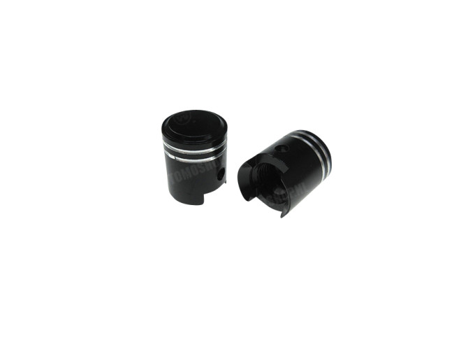 Valve caps set piston black main