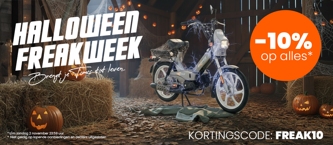 Halloween - 10% korting op alle Tomos onderdelen