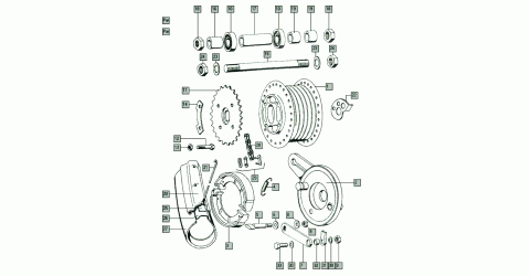 Tomos A3 rear wheel (spokes)