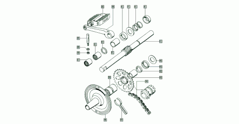 Tomos A3 starter / pedals