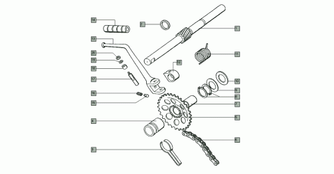 Tomos Classic kickstart axle