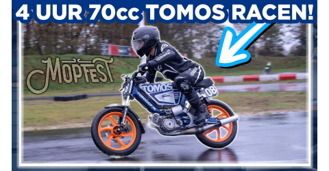 4 uur racen met de 70cc race Tomos! 