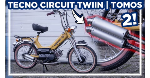 Tecno Circuit Twin Tomos A3 / A35 uitlaat + geluid