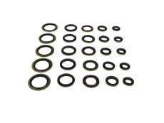 Sealing rings assortment rubber/brass 25-pieces