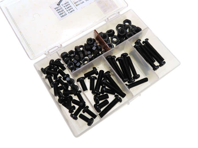 Nuts and bolt assortment black M5 / M6 (108 pieces)