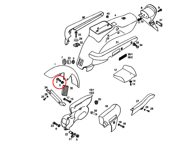 Allen bolt M6x12 washers mounting mudguard new model fork product