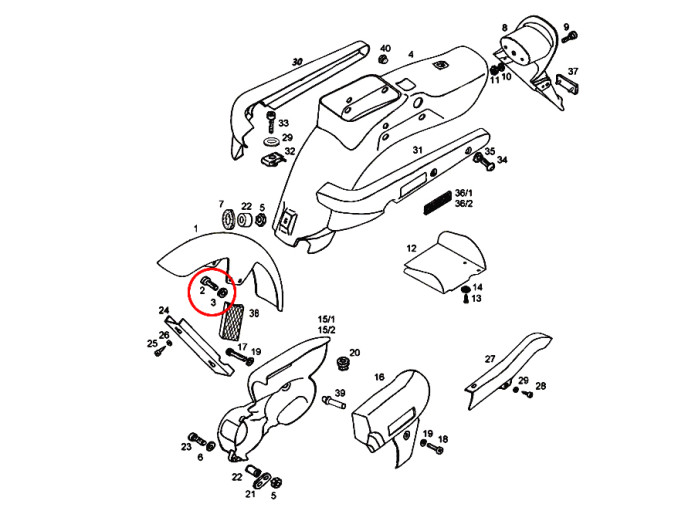 Allen bolt M6x12 washers mounting mudguard new model fork
