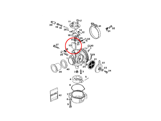 Dellorto SHA carburateur gasschuif PVC origineel product