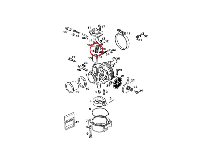 Dellorto SHA throttle slide spring Tomos product