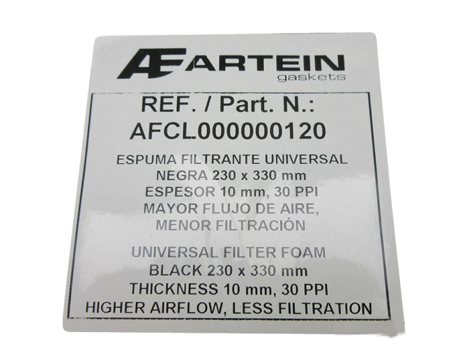 Air filter element Artein 30 PPI foam universal  product