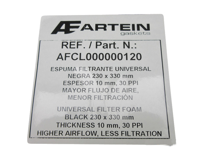 Luchtfilter element schuim universeel zwart 30PPI product