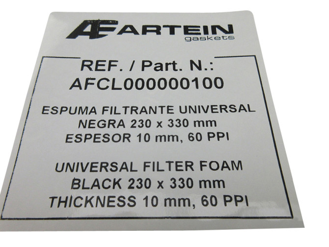 Luchtfilter element schuim universeel zwart 60PPI product