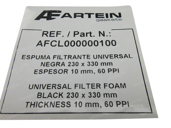 Luchtfilter element Artein 60 PPI schuim universeel 
