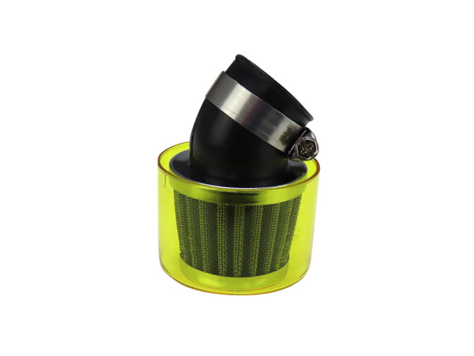 Luftfilter 26-35mm 45 Grad Schräg Chrom gelben Schutzkappe product
