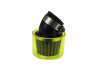 Air filter 26-35mm 45 degrees angled chrome with yellow cap thumb extra