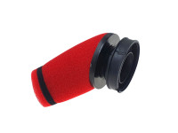 Air filter 60mm foam TNT red angled Dellorto SHA