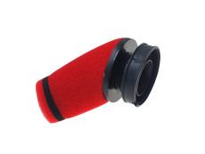 Air filter 60mm foam TNT red angled Dellorto SHA