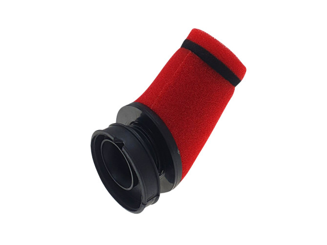 Air filter 60mm foam TNT red angled Dellorto SHA product