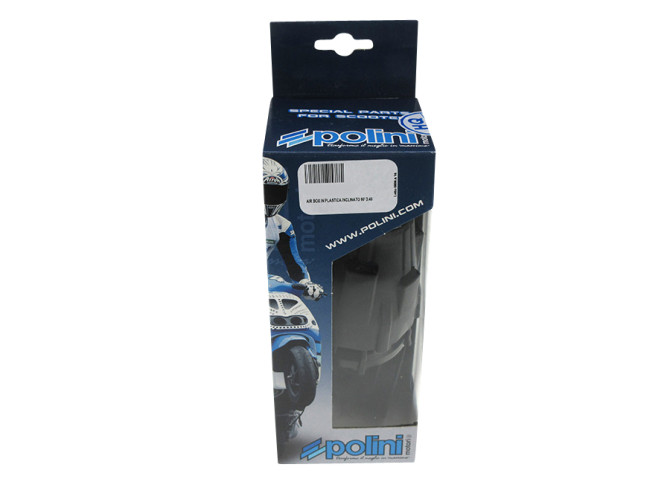 Luchtfilter 46mm schuim Polini Air Box haaks 90 graden zwart / blauw product